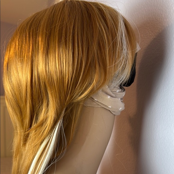 Extra Long Anna Frozen - Strawberry Blonde Wig With White Streak Highlights - Picture 6 of 10